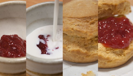 strawberry with scone milk